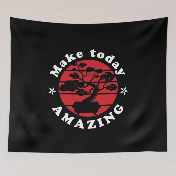 Item preview, "Make Today Amazing" Inspirational Quote Bonsai Tree Vintage Sunset designed and sold by LindaCooke.