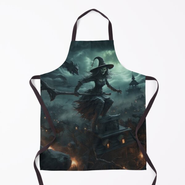 Item preview, Halloween with Zombie Witch, Flying Broomstick, and Haunted Cemetery designed and sold by Zoomie-s.