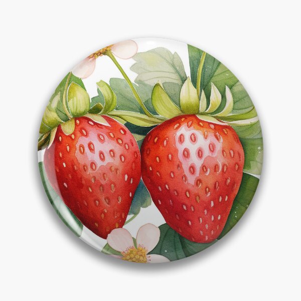 Item preview, cottagecore strawberry watercolor vibes designed and sold by Jennifer Stoyanov.