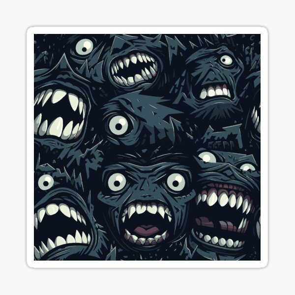 scared face Sticker for Sale by Michał Bąk