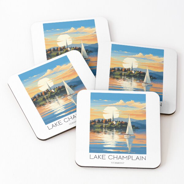 Item preview, A Pop Art Travel Print of Lake Champlain - Vermont - US  designed and sold by StudioRedKoala.