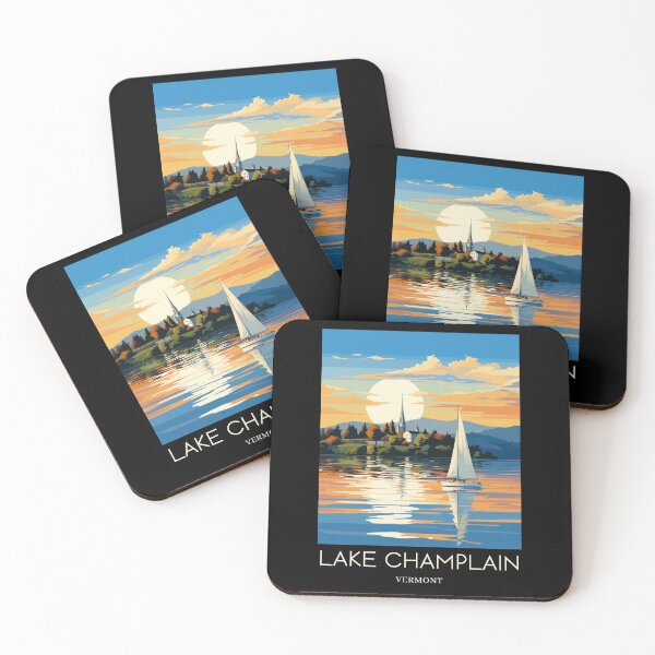 Item preview, A Pop Art Travel Print of Lake Champlain - Vermont - US  designed and sold by StudioRedKoala.