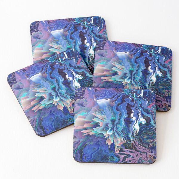 Item preview, IMAGE PRINT ONLY Marble Explosion Faux Marbled Texture Marbling Veins Abstract - Blue Light Blue Lilac designed and sold by Beachy.