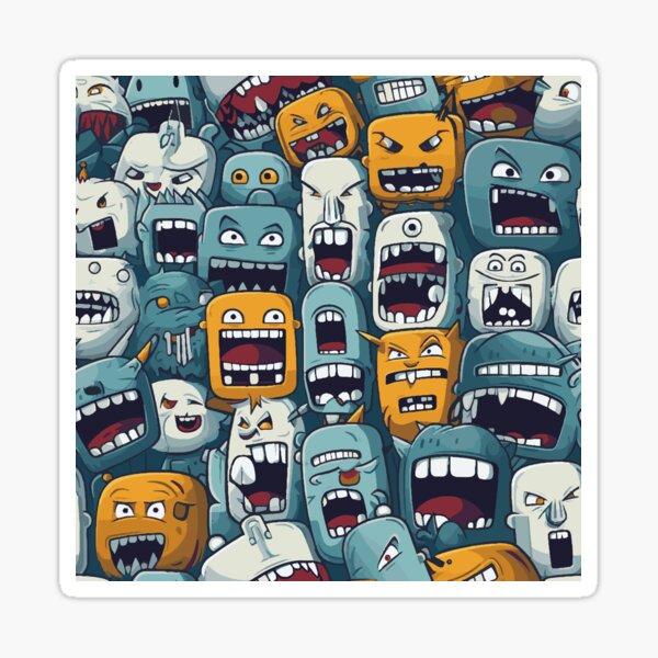 scared face Sticker for Sale by Michał Bąk