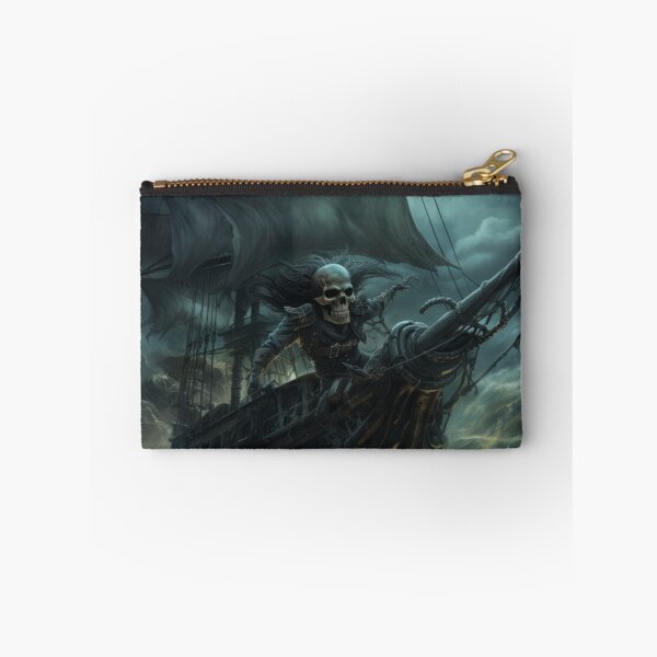 Item preview, Halloween with Skeleton Pirate, Ghost Ship, and Stormy Sea designed and sold by Zoomie-s.