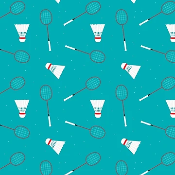 Artwork thumbnail, Badminton Shuttlecocks and Rackets Pattern by CreativeTwins