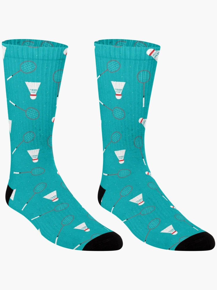 Thumbnail 3 of 5, Socks, Badminton Shuttlecocks and Rackets Pattern designed and sold by CreativeTwins.