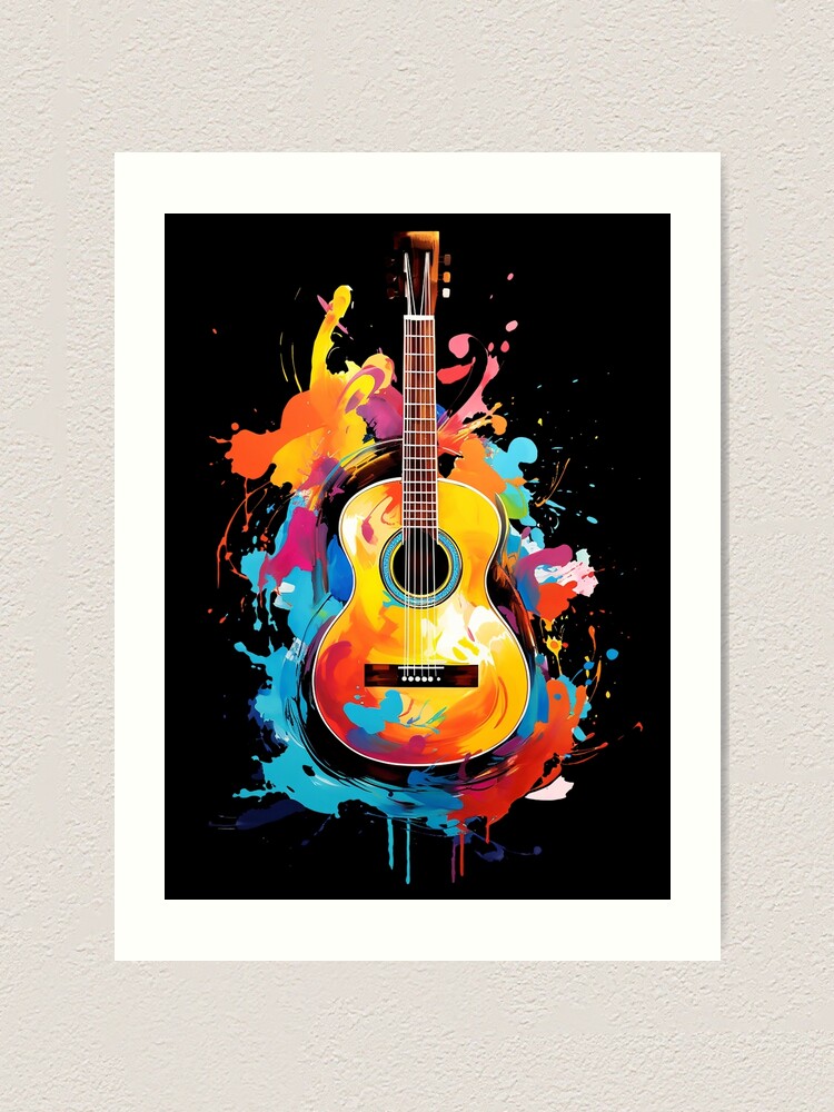 Acoustic Guitar, modern paint strokes