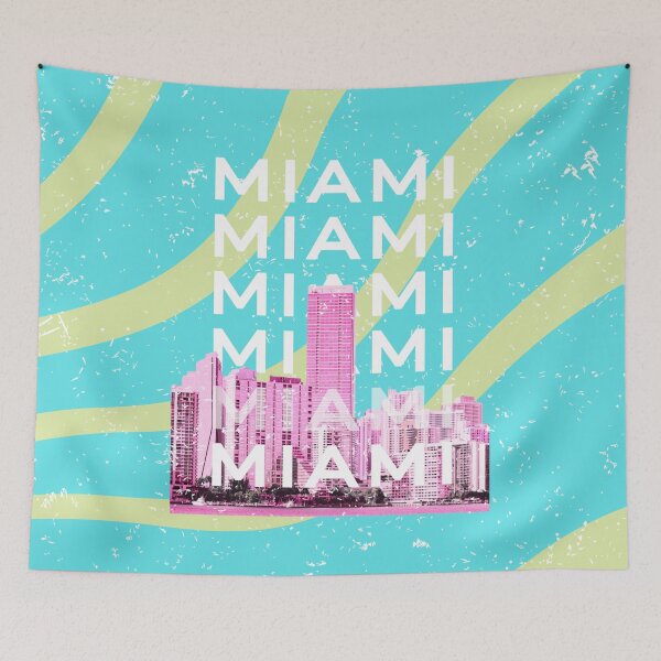 Item preview, Miami Beach, Miami Travel Art, Preppy, Preppy aesthetic, Green and Pink designed and sold by Magic Love Art Print.
