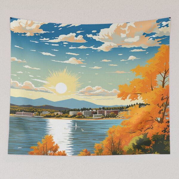 Item preview, A Pop Art Travel Print of Lake Champlain - Vermont - US  designed and sold by StudioRedKoala.