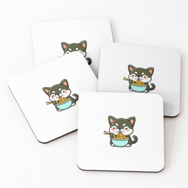 Item preview, Cute dog eating ramen spaghetti noodles designed and sold by w1ckerman.