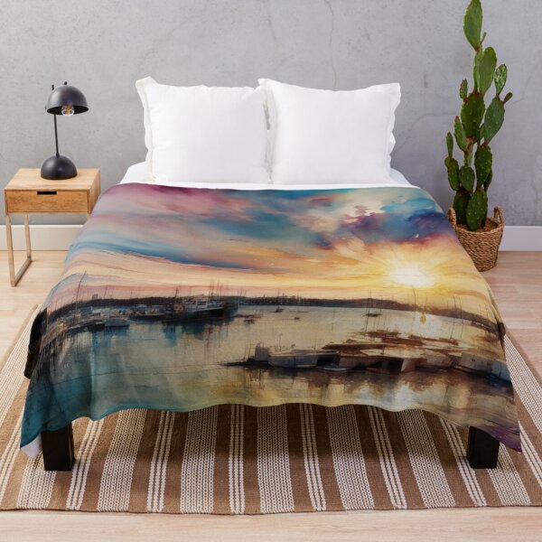 Item preview, Brillante puesta de sol en los muelles designed and sold by DigiDesignArt.
