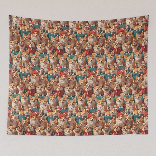Item preview, Xmas Corgis, Dogs at Christmas Time - Christmas Themed Pattern  designed and sold by Seneku-Design.