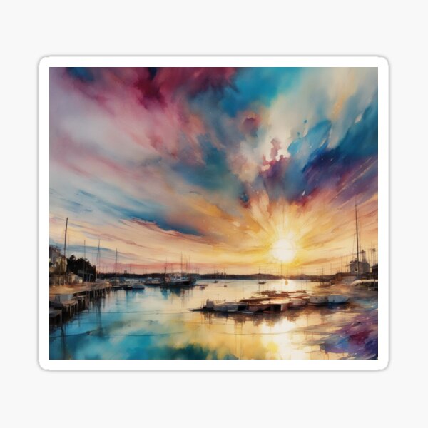 Item preview, Brilliant Sunset at the Docks designed and sold by DigiDesignArt.
