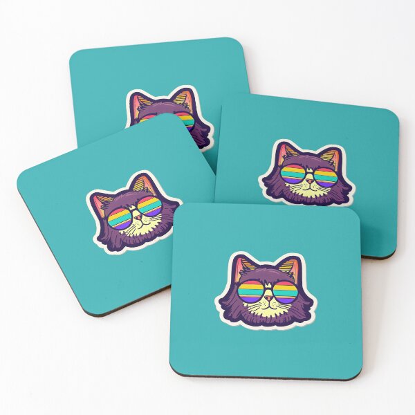 Item preview, "Colorful Cat Head Sticker - Fun and Vibrant Art" designed and sold by shineslush.