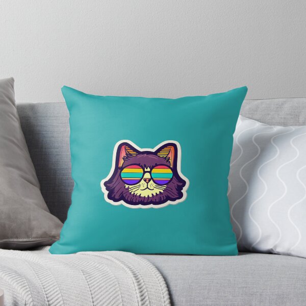 Item preview, "Colorful Cat Head Sticker - Fun and Vibrant Art" designed and sold by shineslush.