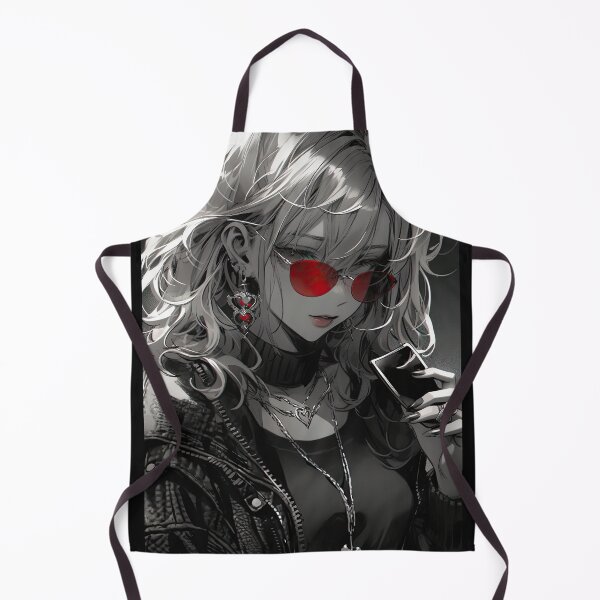 Item preview, Monochrome Muse: Anime Portrait with Red Sunglasses designed and sold by Martin-Designs.