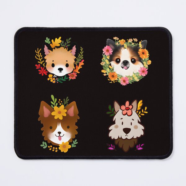 Item preview, Cute Floral Dog Head Sticker Pack designed and sold by Pattern-Way.