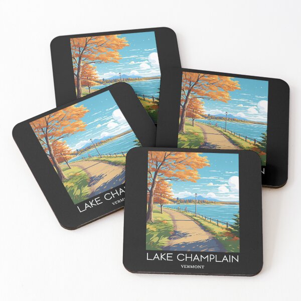 Item preview, A Pop Art Travel Print of Lake Champlain - Vermont - US  designed and sold by StudioRedKoala.