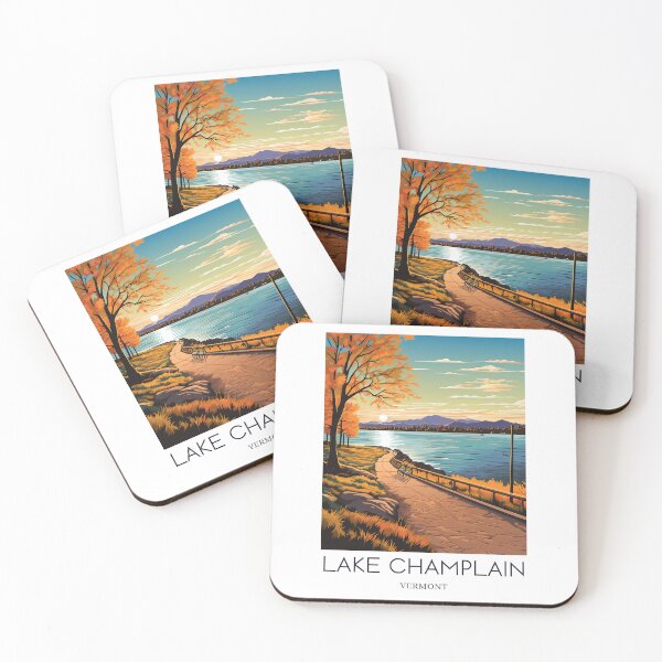 Item preview, A Pop Art Travel Print of Lake Champlain - Vermont - US  designed and sold by StudioRedKoala.