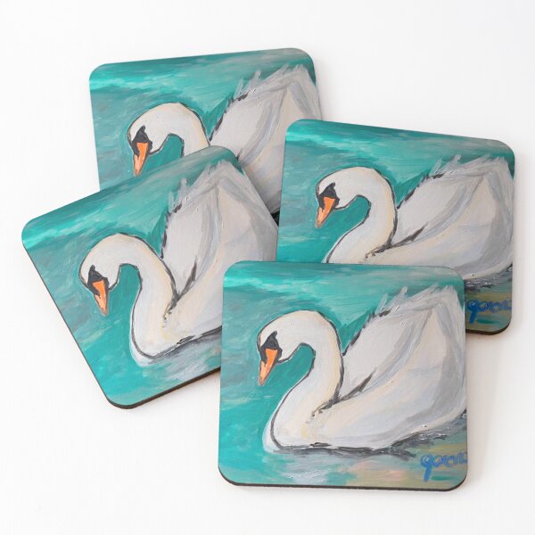 Item preview, Turquoise swan designed and sold by gg-pinceladas.