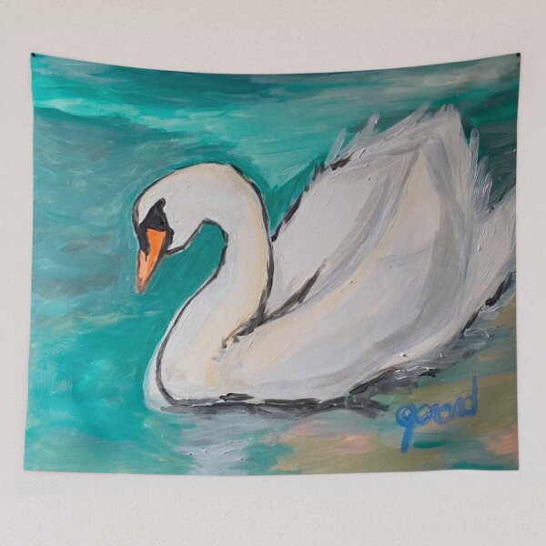 Item preview, Turquoise swan designed and sold by gg-pinceladas.