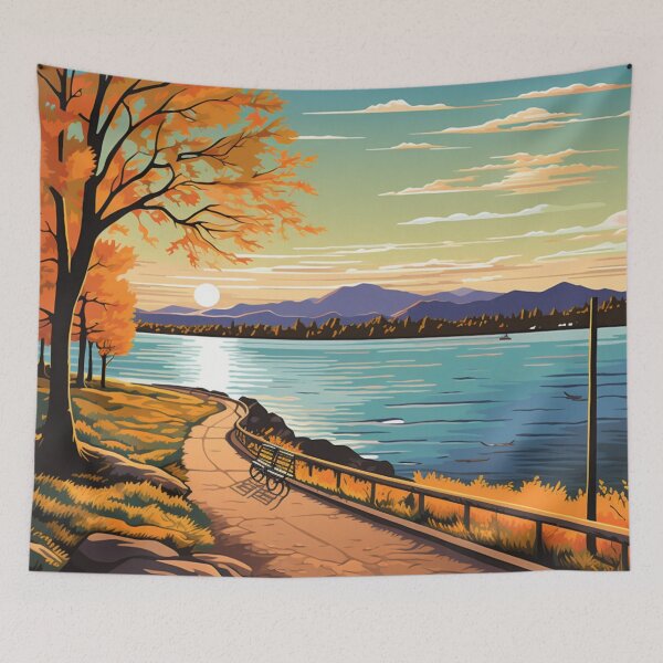 Item preview, A Pop Art Travel Print of Lake Champlain - Vermont - US  designed and sold by StudioRedKoala.