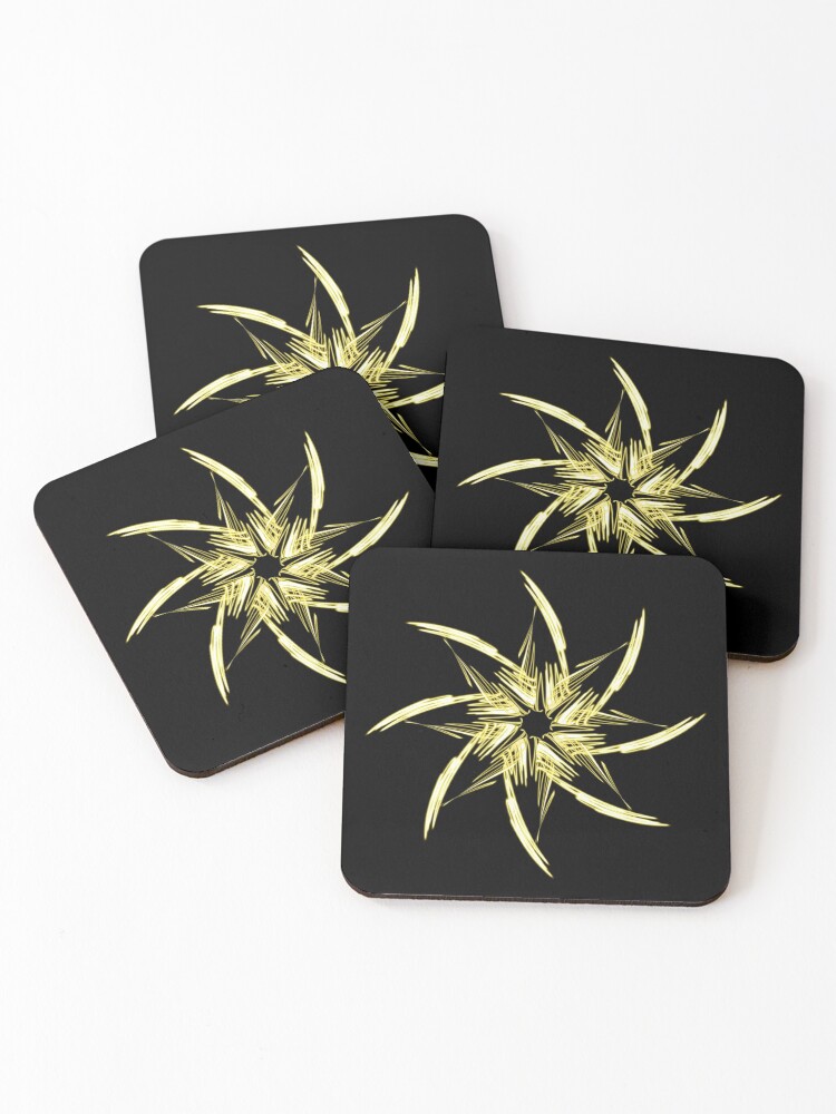 Thumbnail 1 of 5, Coasters (Set of 4), Yellow star designed and sold by RomeoAzahar.