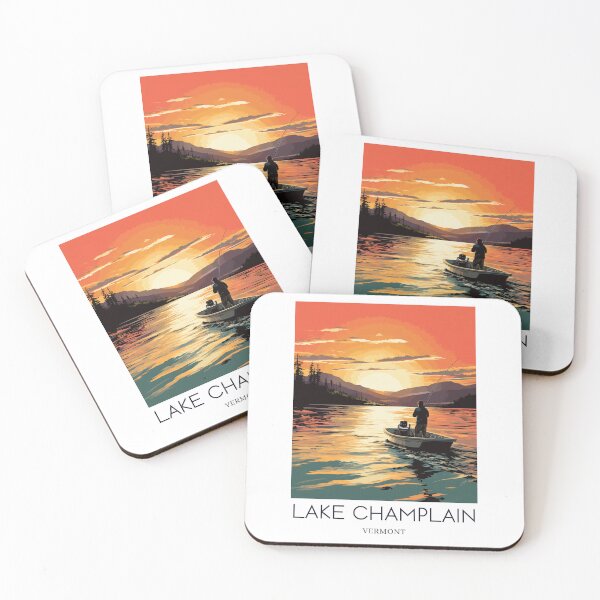 Item preview, A Pop Art Travel Print of Lake Champlain - Vermont - US  designed and sold by StudioRedKoala.