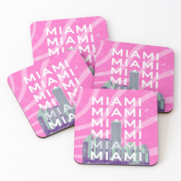 Aperçu de l'œuvre Miami Beach, Miami Travel Art, Preppy, Rose créée et vendue par Magic Love Art Print.