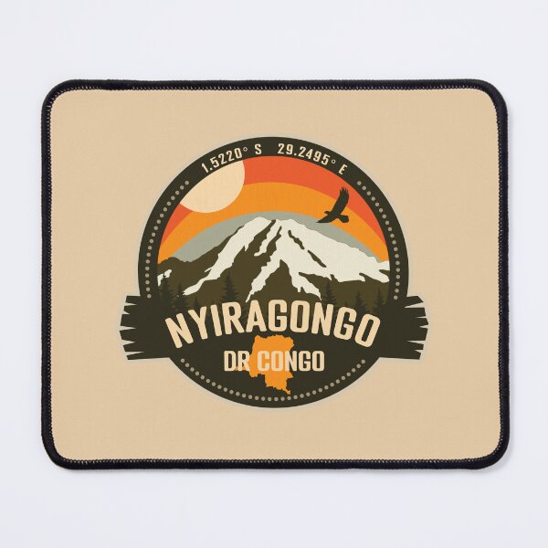 Item preview, Mount Nyiragongo Volcano DR Congo Volcanic Eruption Retro Vintage Badge designed and sold by mountainfad.