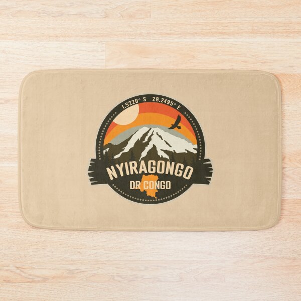 Item preview, Mount Nyiragongo Volcano DR Congo Volcanic Eruption Retro Vintage Badge designed and sold by mountainfad.