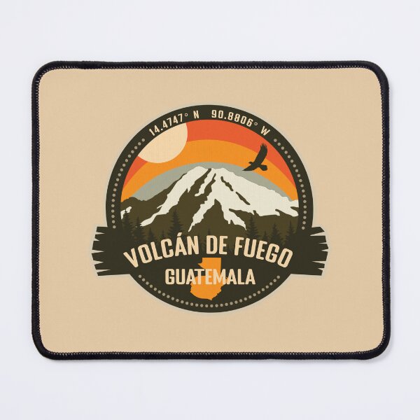 Item preview, Volcán de Fuego Volcano Guatemala Volcanic Eruption Retro Vintage Badge designed and sold by mountainfad.