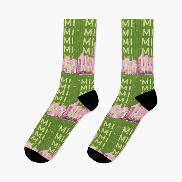 Item preview, Miami Beach, Miami Travel Art, Preppy, Preppy Travel, Green and Pink designed and sold by Magic Love Art Print.
