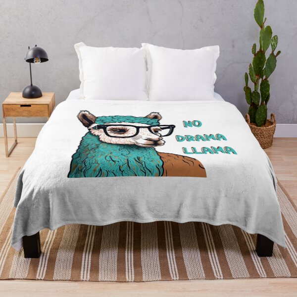Item preview, Cute llama with glasses. No drama, llama. designed and sold by Anastasiia Yurevych.