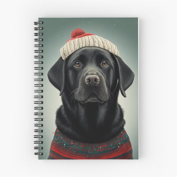 Item preview, Black Labrador in a Christmas hat designed and sold by naturemenagerie.
