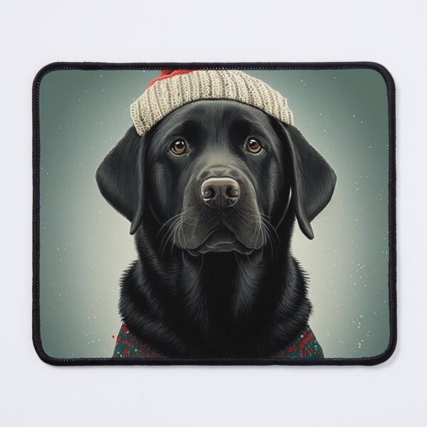 Item preview, Black Labrador in a Christmas hat designed and sold by naturemenagerie.
