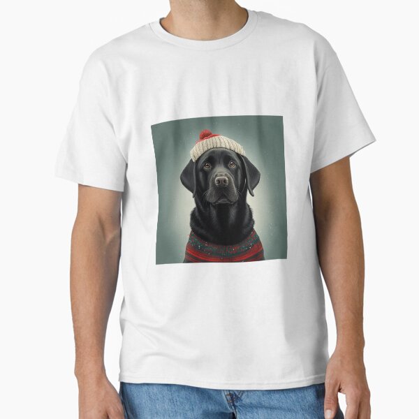 Item preview, Black Labrador in a Christmas hat designed and sold by naturemenagerie.