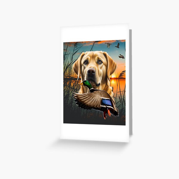 Item preview, Yellow Labrador Retriever and Flying Mallard Sunrise Duck Hunt Design designed and sold by LifeCrush.