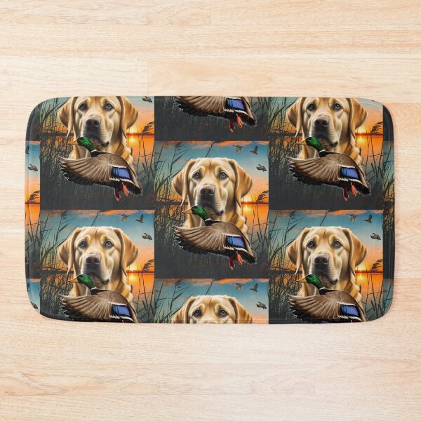 Item preview, Yellow Labrador Retriever and Flying Mallard Sunrise Duck Hunt Design designed and sold by LifeCrush.