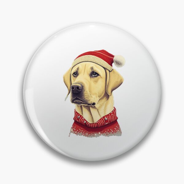 Item preview, Golden Labrador in a Christmas hat and sweater designed and sold by naturemenagerie.