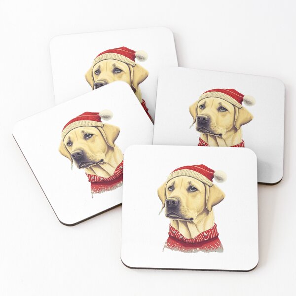 Item preview, Golden Labrador in a Christmas hat and sweater designed and sold by naturemenagerie.