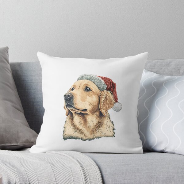Item preview, Golden Retriever in a Christmas hat designed and sold by naturemenagerie.
