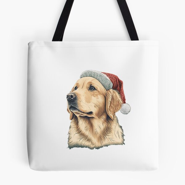 Item preview, Golden Retriever in a Christmas hat designed and sold by naturemenagerie.