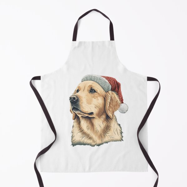 Item preview, Golden Retriever in a Christmas hat designed and sold by naturemenagerie.