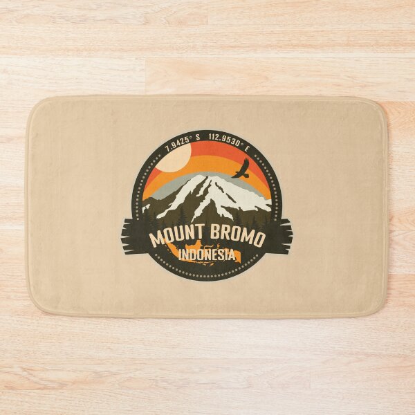 Item preview, Mount Bromo Volcano East Java, Indonesia Volcanic Eruption Retro Vintage Badge designed and sold by mountainfad.