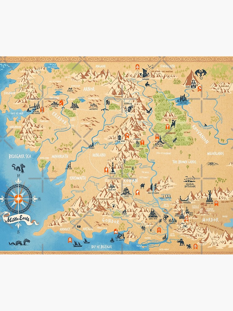 map of Minas Tirith from the Lord of the Rings by JRR Tolkien