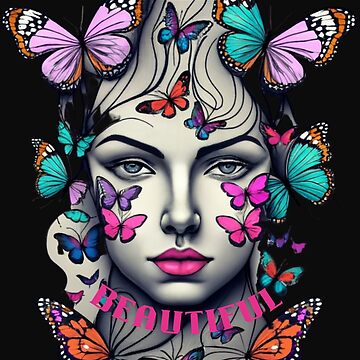 Artwork thumbnail, beautiful girl with butterfly by zubiaqureshi