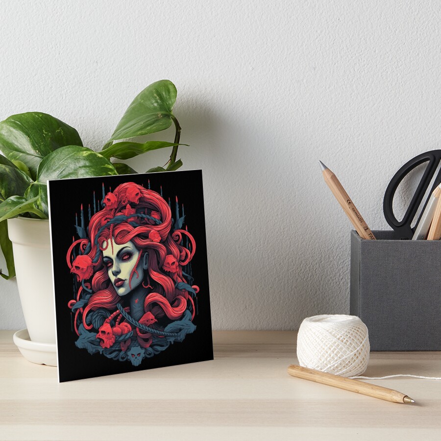 Medusa Head Snake Hair Goddess Greek Myth Gorgon for Kids Art Board Print  for Sale by NUMAcreations