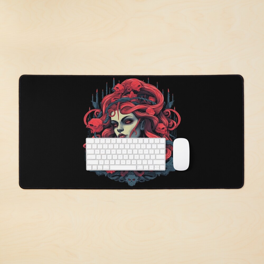 Snake Head Girl Medusa' Mouse Pad